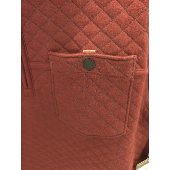 Eddie Bauer Men's NWT Size M Quilted 1/4 Zip Pullover Burgundy Diamond Knit $79 - Picture 5 of 12